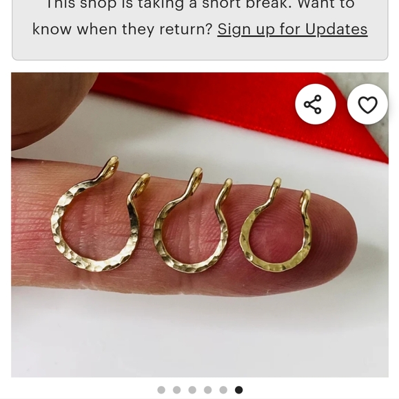 14k Gold Filled Faux Septum Ring - 18 Gauge, 7mm - Picture 7 of 7